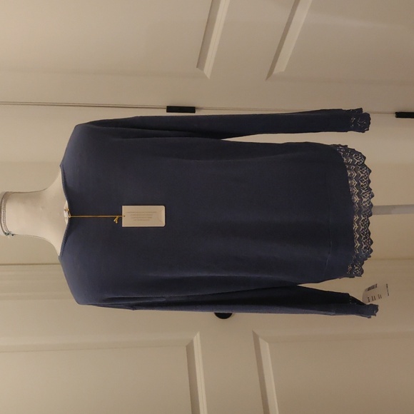 New! Designer Minnie Rose V Neck long sleeves lace pullover sweater sz M - Picture 6 of 16